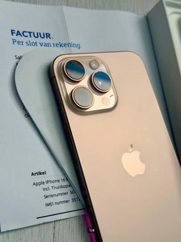 iPhone 16 Pro Max Goud 265GB met Garantie en doos gold. beschikbaar voor biedingen