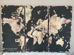 Wereldkaart 3 delig canvas, Huis en Inrichting, Ophalen, Zo goed als nieuw