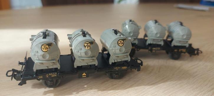 2 Märklin DB/VTG containerwagens artnr 4520, Hobby en Vrije tijd, Modeltreinen | H0, Zo goed als nieuw, Wagon, Wisselstroom, Märklin