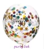 30 jaar confetti ballonnen- 5 stuks nr C197, Ophalen of Verzenden, Nieuw, Versiering, Verjaardag