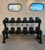 Lifemaxx PU Dumbbell Set met Rek - 12 t/m 22 kg, Ophalen, Dumbbell, Gebruikt, Lifemaxx