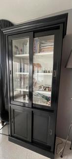 Vintage Vitrinekast met Schuifdeuren, Huis en Inrichting, Kasten | Vitrinekasten, Ophalen, Gebruikt, 200 cm of meer, 50 tot 100 cm