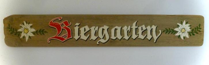 Handgeschilderd houten bord / Biergarten Edelweiss / Tirol, Huis en Inrichting, Woonaccessoires | Wanddecoraties, Nieuw, Ophalen of Verzenden