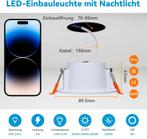 LED Inbouwspots 8x – Nieuw  Nachtlichtfunctie, Huis en Inrichting, Lampen | Spots, Ophalen of Verzenden, Nieuw, Metaal of Aluminium