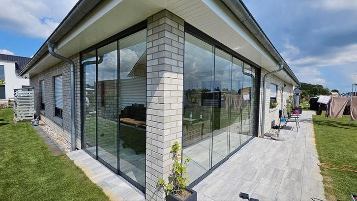 Glazen schuifwanden PER METER INCL GLAS EN Alle toebehoreN, Tuin en Terras, Overkappingen, Nieuw, Ophalen of Verzenden