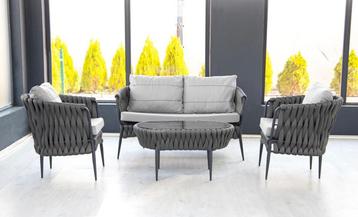 Tuin Loungeset Paco 4-persoons geweven rattan LEEGVERKOOP beschikbaar voor biedingen