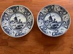 Set van 2 Delfts blauwe wandborden Royal Boch Sphinx - 23 cm, Antiek en Kunst, Ophalen of Verzenden
