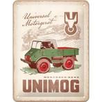 Unimog Mercedes Benz relief reclamebord van metaal wandbord, Verzamelen, Merken en Reclamevoorwerpen, Reclamebord, Info@deconoord.nl