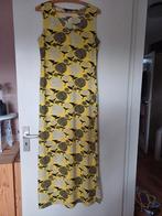 Gele stretch jurk in retro stijl print van Norah, mt 38 zgan, Maat 38/40 (M), Zwart, Ophalen of Verzenden, Zo goed als nieuw