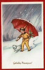 Kinderen - Kind met paraplu en hond - 1944 (Postst.Twello), Verzamelen, Ansichtkaarten | Themakaarten, 1940 tot 1960, Gelopen