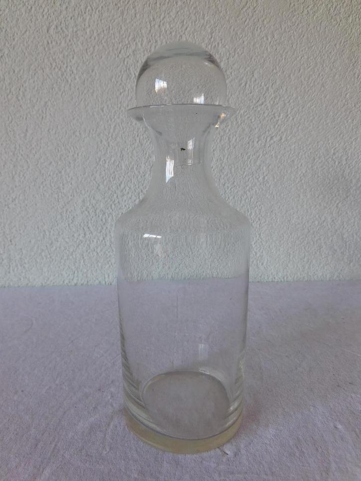Aparte karaf van glas met mooie stop, hg 25 cm, dsn 9 cm, Huis en Inrichting, Keuken | Servies, Zo goed als nieuw, Overige typen