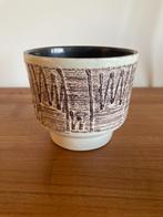 Vintage bloempot Strehla keramik - Mid Century, Rond, Ophalen of Verzenden, Zo goed als nieuw, Aardewerk