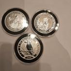 Zilveren Kookaburra munten 2 oz, Ophalen of Verzenden, Setje, Zilver