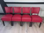 4 horeca stoelen leatherlook, Ophalen, Gebruikt, Rood, Vier