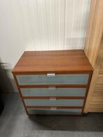 Stevige ladekast met melkglas, Huis en Inrichting, Ophalen, Minder dan 50 cm, Gebruikt, 3 of 4 laden