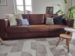 vintage stoer leren driezits bank, Huis en Inrichting, Banken | Bankstellen, Ophalen, Gebruikt, Driepersoons, 200 tot 250 cm