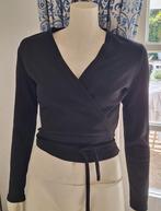 size M zwarte overslag top, Ophalen of Verzenden, Gedragen, Zwart, Lange mouw