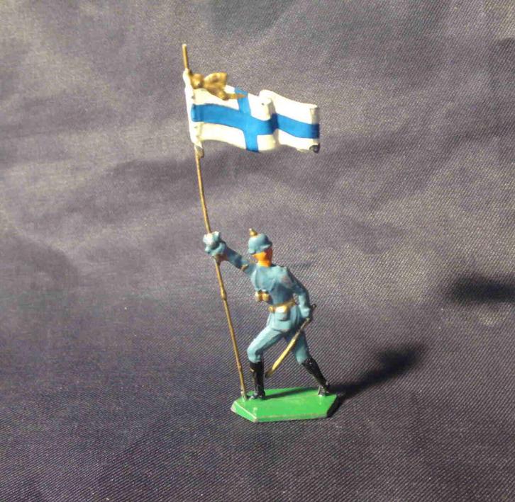 Tinnen soldaatjes, Duitsland WO I Vaandeldrager !, Antiek en Kunst, Antiek | Speelgoed, Ophalen