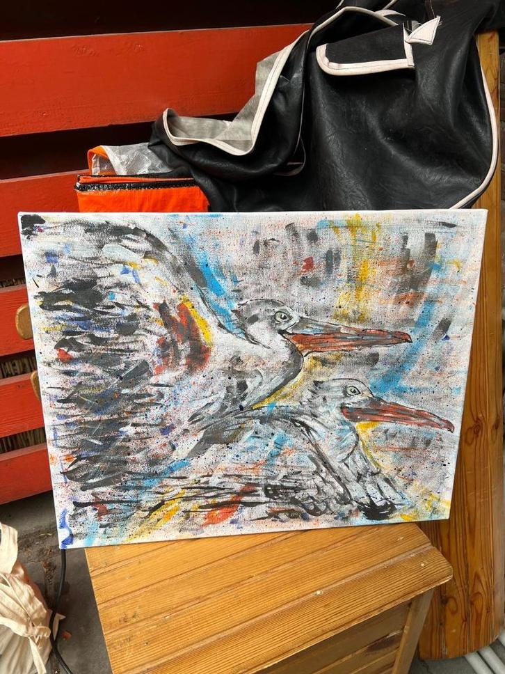 Handmade painting, Antiek en Kunst, Kunst | Schilderijen | Klassiek, Ophalen