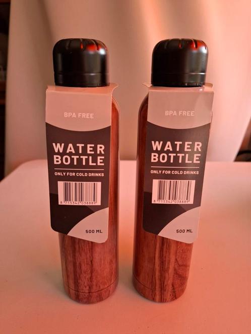 Waterfles 500 ml metaal NIEUW, Sport en Fitness, Bidons, Nieuw, Ophalen of Verzenden