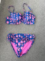 Cyell bikini blauw rose zgan 44c broekje 40. 15 euro, Ophalen of Verzenden, Zo goed als nieuw, Blauw, Bikini