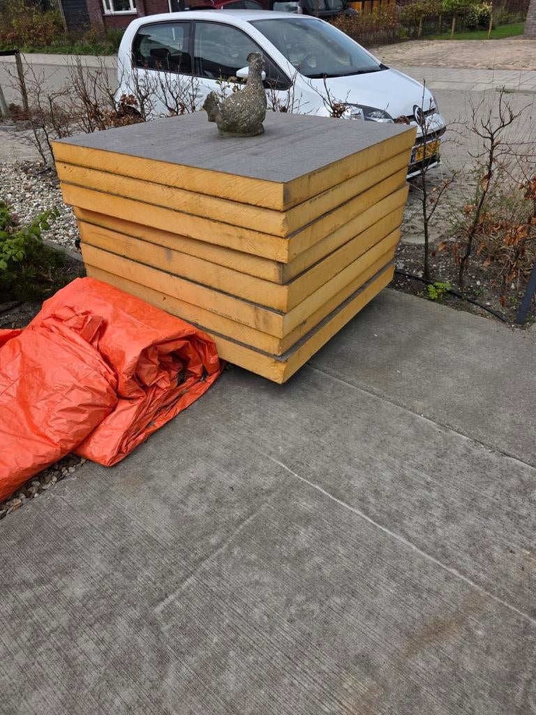 Geïsoleerde dakplaten met bitumen topzijde, Ophalen of Verzenden, Metaal, 15 m² of meer, Dakplaat of Dakpanplaat