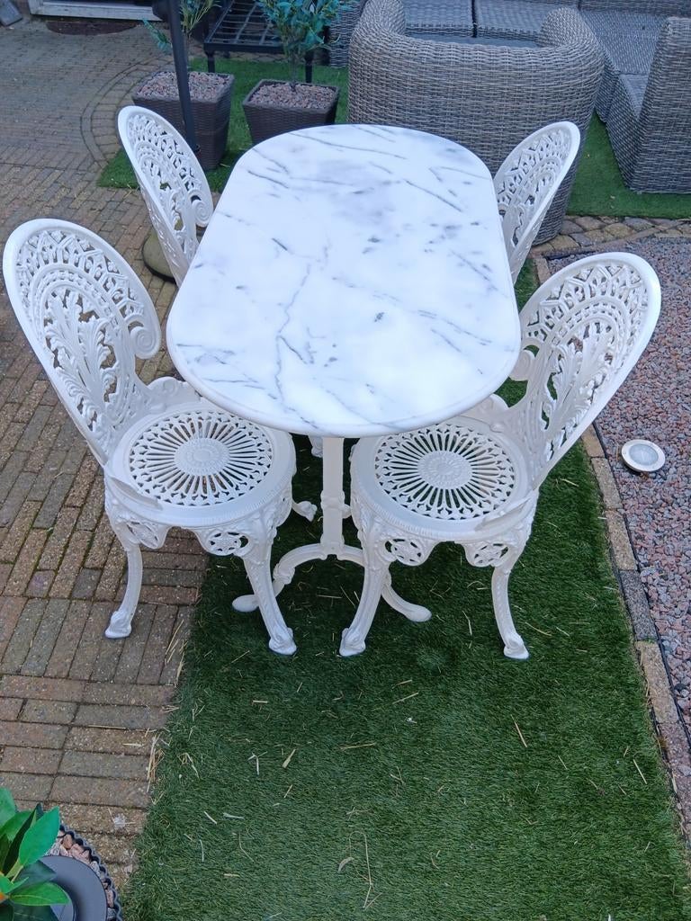 Gietijzer Bistro set( Lees Advertentie informatie, Ophalen, Gebruikt, Tuinset, Eettafel