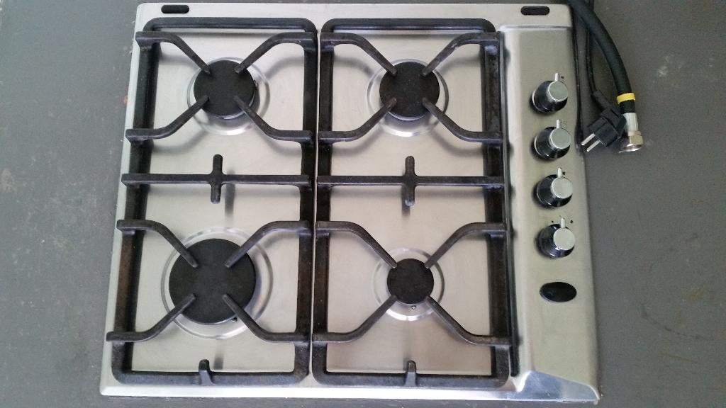 gaskookplaat met 4 pitten, Witgoed en Apparatuur, Kookplaten, Ophalen, 4 kookzones, Zo goed als nieuw, Inbouw