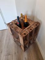 Houten wijnkast industrieel, Ophalen, Gebruikt, 50 tot 75 cm, 15 tot 25 flessen