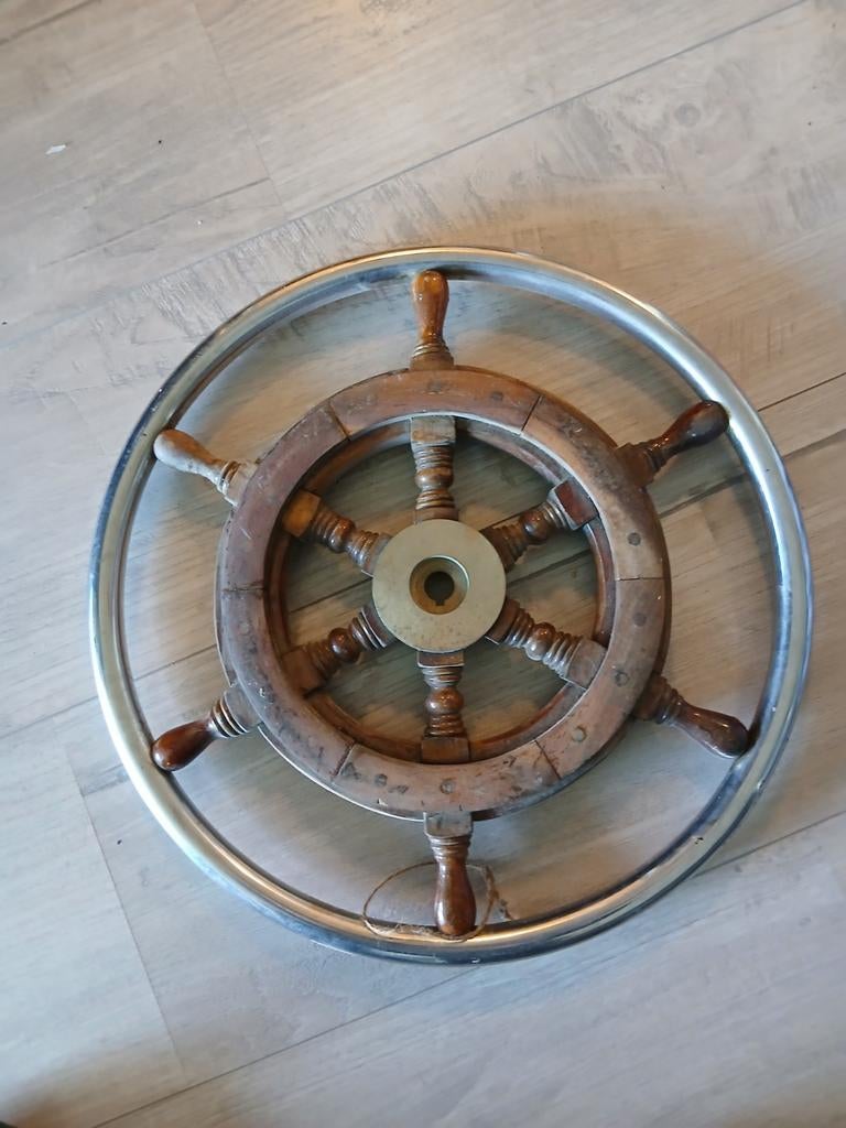 Stuurrad - Hout en Metaal - Ophalen in Gouda, Watersport en Boten, Ophalen, Gebruikt