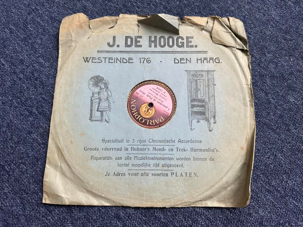 Vintage schellak 78 toeren plaat Costa Milona, begin 1900, Antiek en Kunst, Antiek | Tv's en Audio, Ophalen of Verzenden