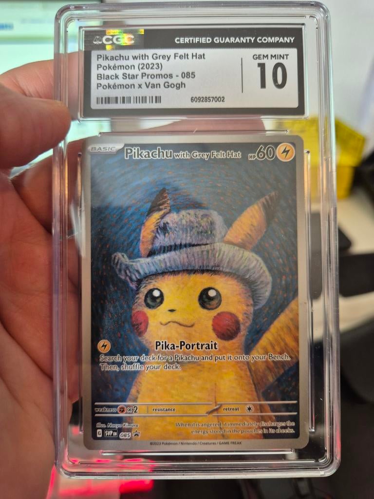 Pikachu Van Gogh CGC Gem Mint 10 - Zeldzame Pokémon Kaart, Ophalen of Verzenden, Zo goed als nieuw