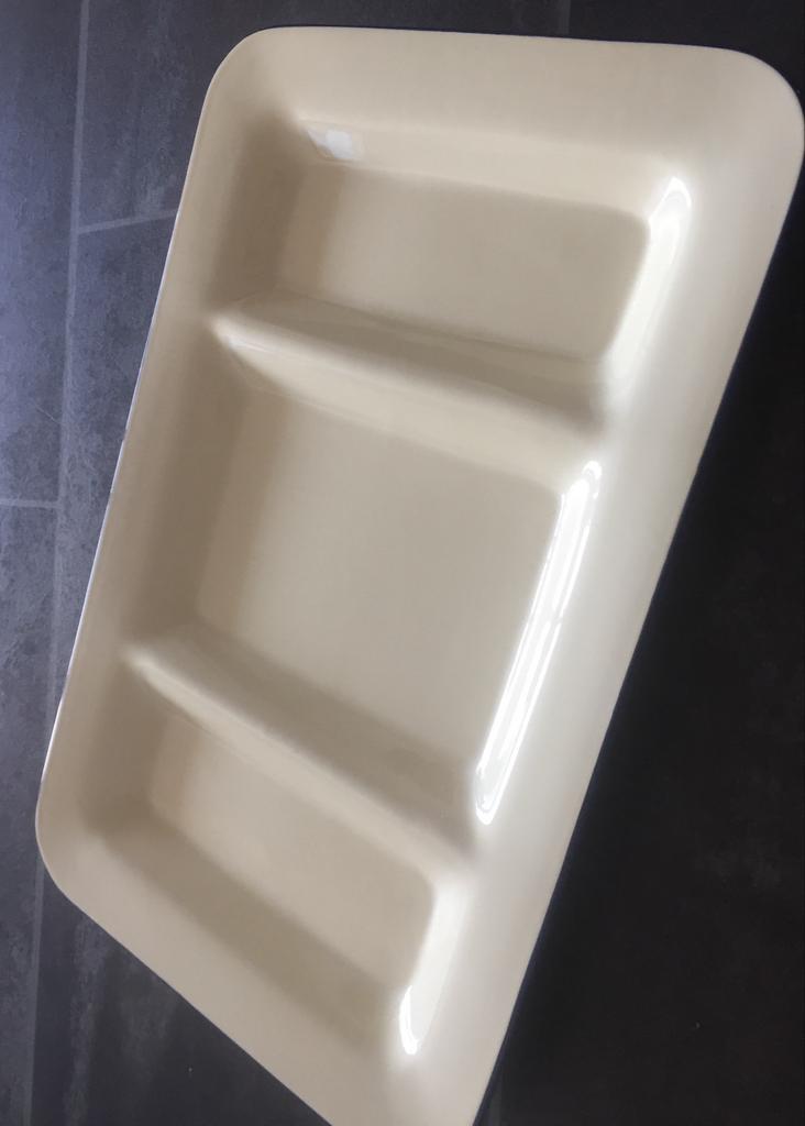 TCM Serveerschaal met 3 vakken - Crème/Blauw, Huis en Inrichting, Overige materialen, Ophalen of Verzenden, Effen, Schaal of Schalen