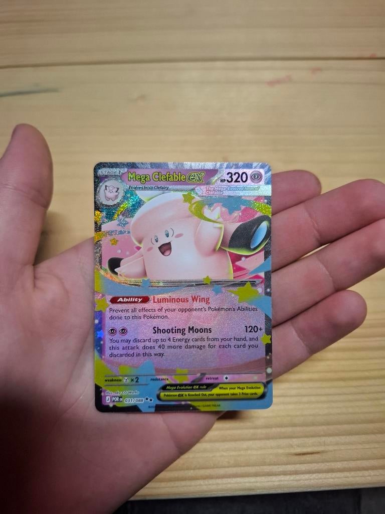 Mega Clefable EX Pokémon Kaart - Gloednieuwe Staat, Ophalen of Verzenden, Nieuw, Losse kaart, Foil