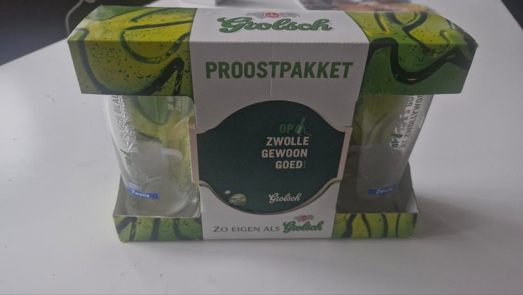 Grolsch Proostpakket Zwolle glazen en viltjes, Ophalen of Verzenden