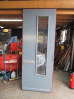 Hardhouten massieve voordeur met dubbel glas, Ophalen, Gebruikt, 80 tot 100 cm, 215 cm of meer