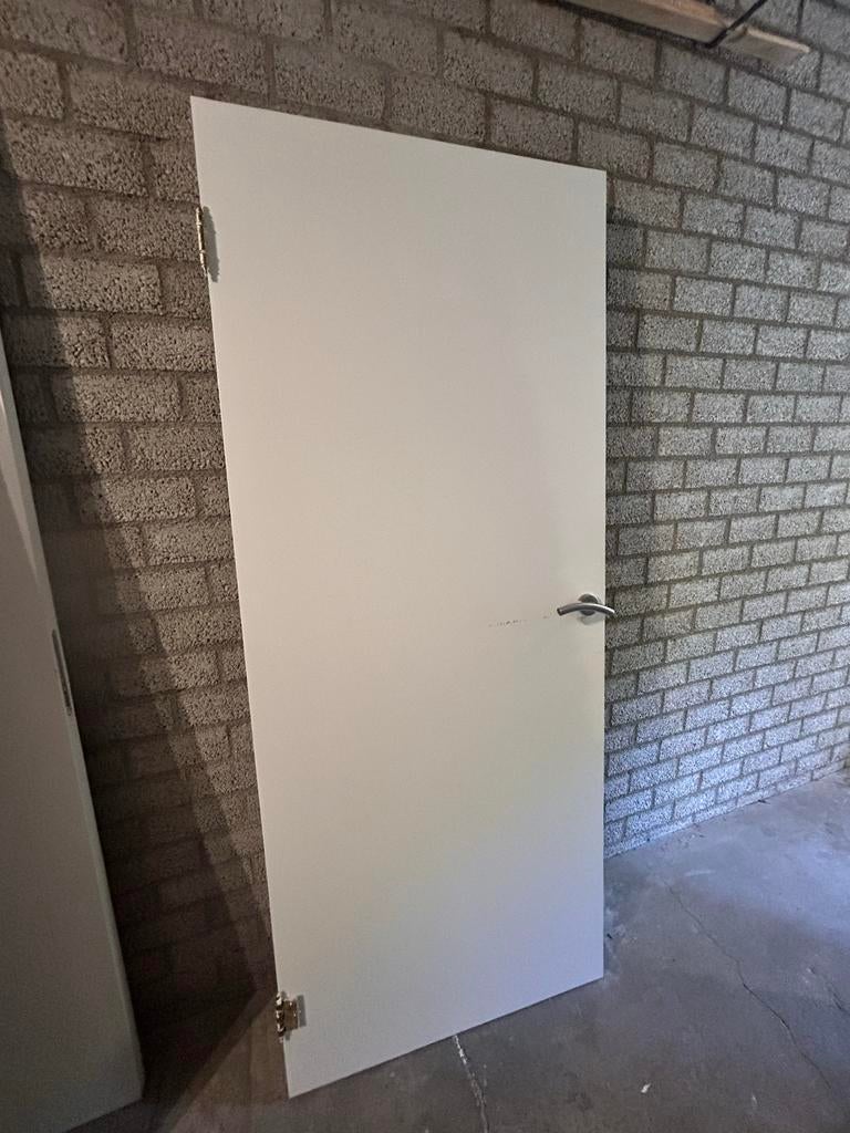 Houten binnendeur 82,5x200 cm met deurbeslag, Ophalen, Gebruikt, 80 tot 100 cm, Binnendeur