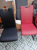 6 mooie keukenstoelen: 2 rood, 4 zwart, Ophalen of Verzenden