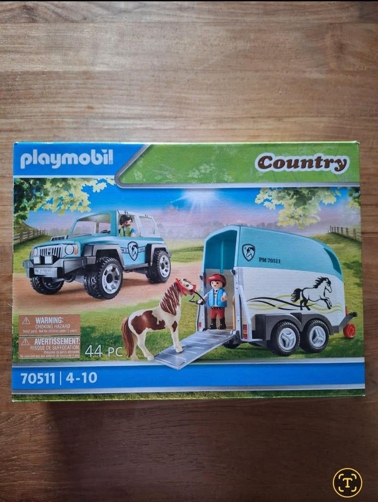 Playmobil Country 70511 Auto met Paardentrailer compleet, Ophalen of Verzenden, Zo goed als nieuw