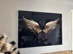 Glasschilderij 120x90cm (Acryl) Vleugels Engel Goud zwart, Ophalen, Zo goed als nieuw, Schilderij, Minder dan 50 cm