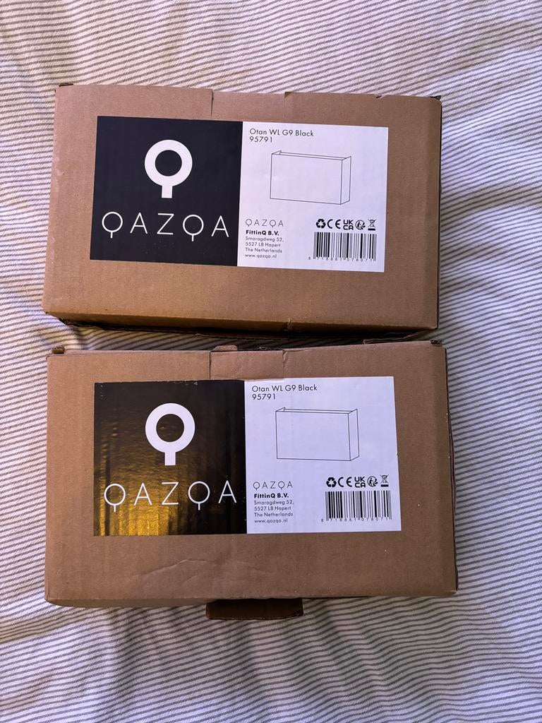 Qazqa wandlampen zwart 2 stuks, Ophalen, Nieuw