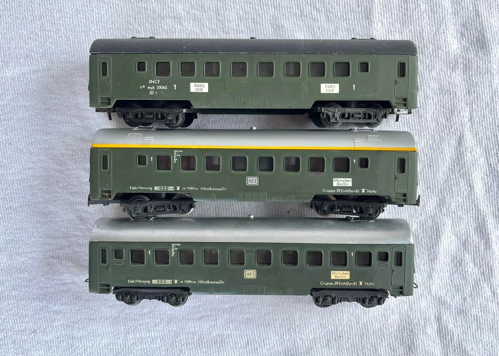 3x Lima DB/SNCF 1e klas rijtuigen H0, Gebruikt, Gelijkstroom, Wagon, Ophalen of Verzenden