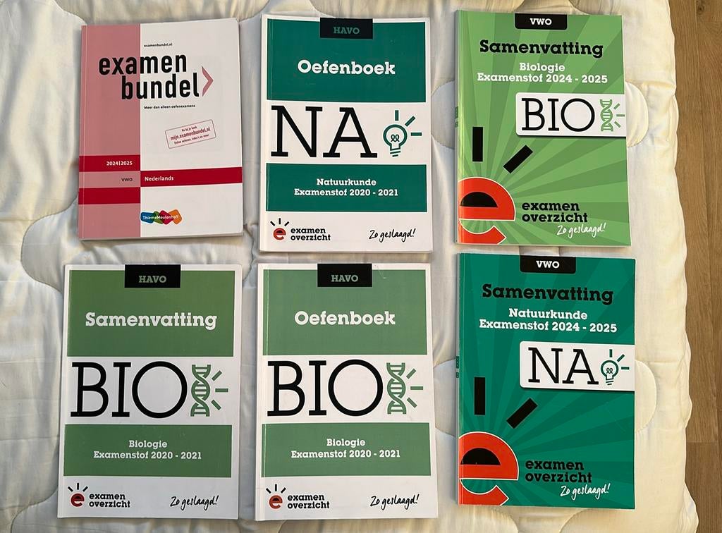 Examen overzicht samenvatting en oefenboeken, Ophalen of Verzenden, Zo goed als nieuw, HAVO, Biologie