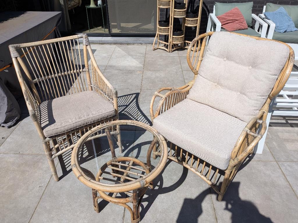 Bamboe tuinset, Overige materialen, Gebruikt, Bijzettafel, Tuinset