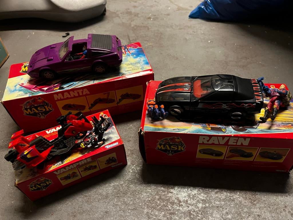 M.A.S.K. Voertuigen: Manta, Vampire, Raven - Vintage Speelgo, Ophalen of Verzenden, Gebruikt