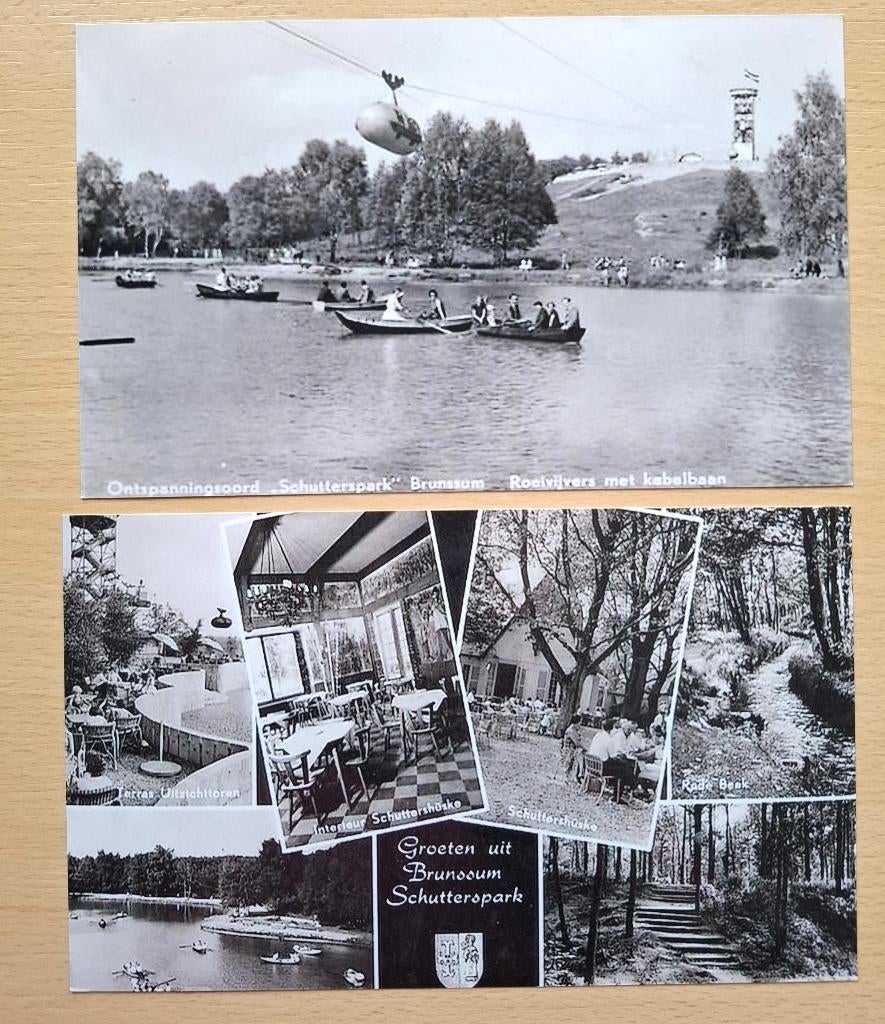 2 foto's Schutterspark Brunssum, Verzenden, Foto, Nieuw, 1940 tot 1960
