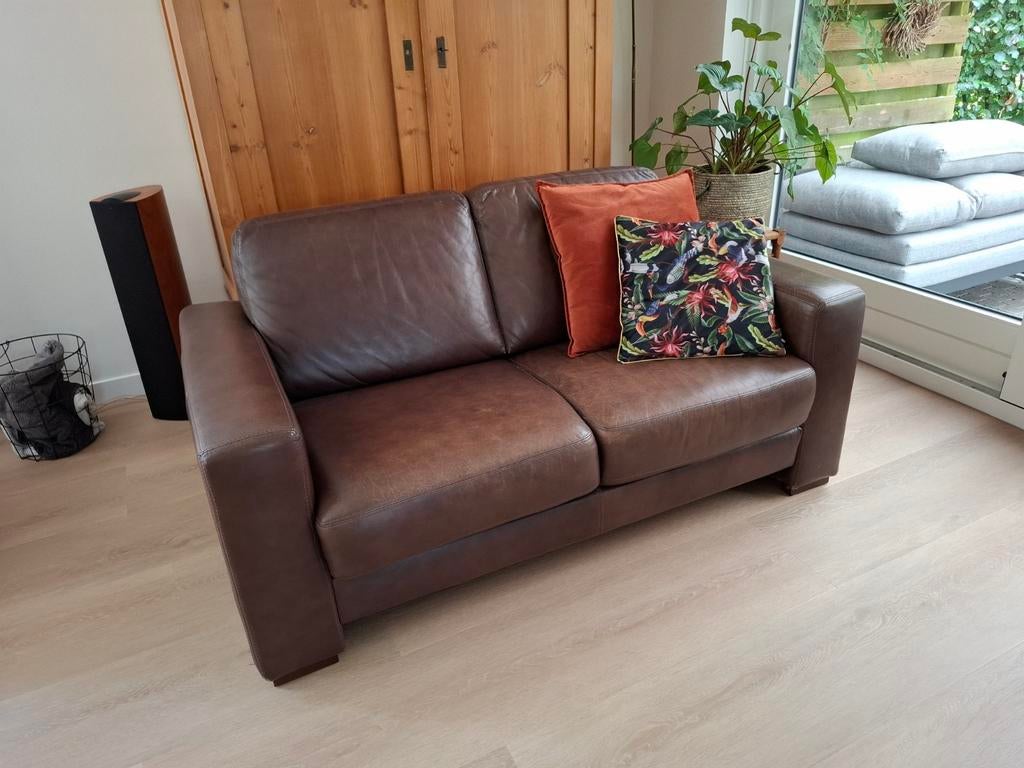 Leren banken, Ophalen of Verzenden, Gebruikt