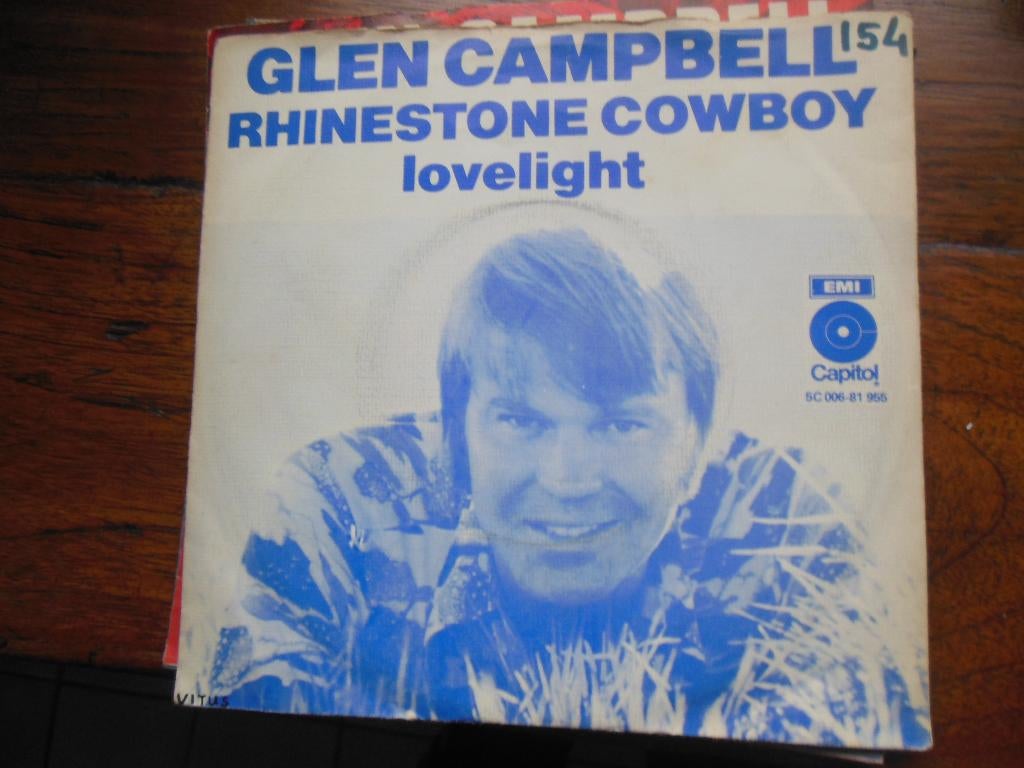 single glen campbell rhinestone cowboy 45rpm jukebox 7inch, Cd's en Dvd's, Vinyl Singles, Gebruikt, 7 inch, Single, Ophalen of Verzenden