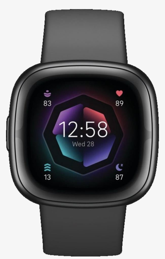 Fitbit Sense 2 - zo goed als nieuw (jan 2025), Sieraden, Tassen en Uiterlijk, Activity trackers, Zwart, Ophalen of Verzenden, Zo goed als nieuw