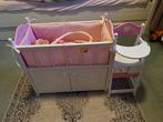 Poppenbedje en kinderstoel set - Roze en wit, Ophalen, Gebruikt, Overige typen
